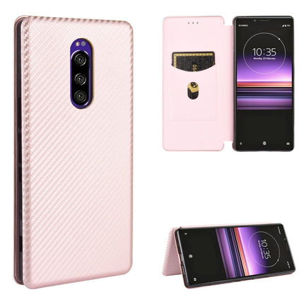 Carbon Fiber Texture Magnetic Horizontal Flip TPU + PC + PU Leather Case with Card Slot, For Sony Xperia Ace, For Sony Xperia 1 II, For Sony Xperia 1, For Sony Xperia 5