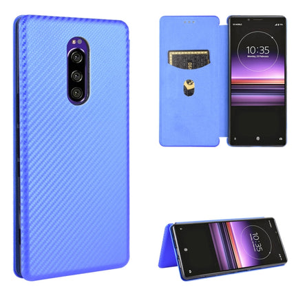 Carbon Fiber Texture Magnetic Horizontal Flip TPU + PC + PU Leather Case with Card Slot, For Sony Xperia Ace, For Sony Xperia 1 II, For Sony Xperia 1, For Sony Xperia 5