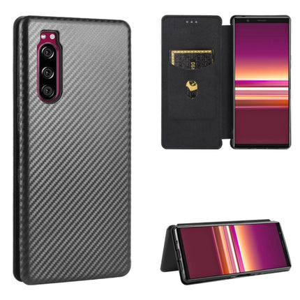Carbon Fiber Texture Magnetic Horizontal Flip TPU + PC + PU Leather Case with Card Slot, For Sony Xperia Ace, For Sony Xperia 1 II, For Sony Xperia 1, For Sony Xperia 5