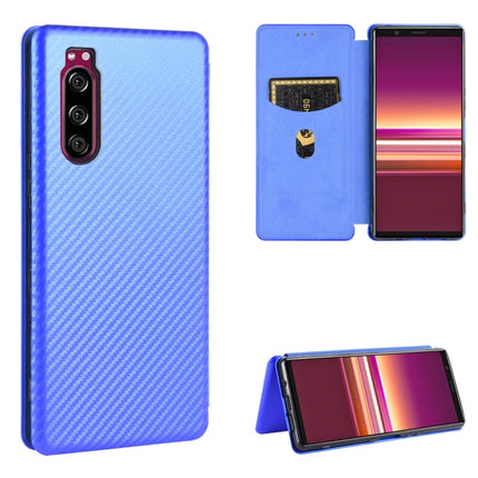 Carbon Fiber Texture Magnetic Horizontal Flip TPU + PC + PU Leather Case with Card Slot, For Sony Xperia Ace, For Sony Xperia 1 II, For Sony Xperia 1, For Sony Xperia 5