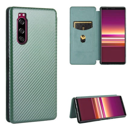 Carbon Fiber Texture Magnetic Horizontal Flip TPU + PC + PU Leather Case with Card Slot, For Sony Xperia Ace, For Sony Xperia 1 II, For Sony Xperia 1, For Sony Xperia 5