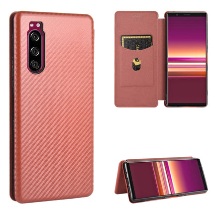 Carbon Fiber Texture Magnetic Horizontal Flip TPU + PC + PU Leather Case with Card Slot, For Sony Xperia Ace, For Sony Xperia 1 II, For Sony Xperia 1, For Sony Xperia 5