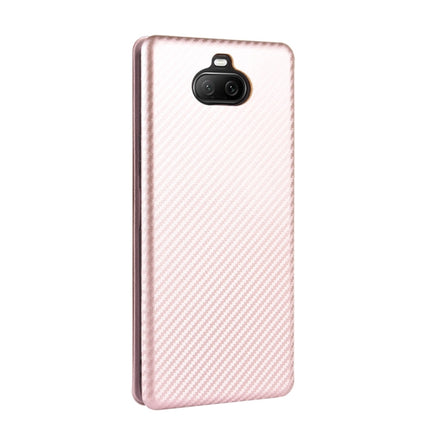 Carbon Fiber Texture Magnetic Horizontal Flip TPU + PC + PU Leather Case with Card Slot, For Sony Xperia 8 Lite, For Sony Xperia 8, For Sony Xperia 10 II, For Sony Xperia L4