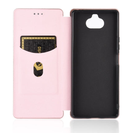 Carbon Fiber Texture Magnetic Horizontal Flip TPU + PC + PU Leather Case with Card Slot, For Sony Xperia 8 Lite, For Sony Xperia 8, For Sony Xperia 10 II, For Sony Xperia L4