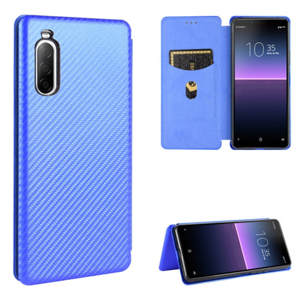 Carbon Fiber Texture Magnetic Horizontal Flip TPU + PC + PU Leather Case with Card Slot, For Sony Xperia 8 Lite, For Sony Xperia 8, For Sony Xperia 10 II, For Sony Xperia L4