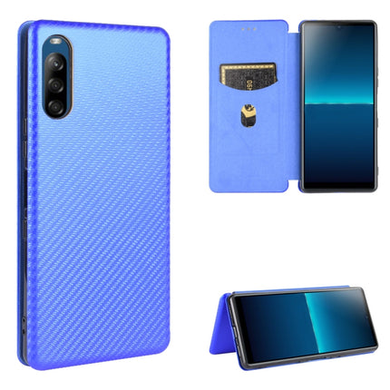 Carbon Fiber Texture Magnetic Horizontal Flip TPU + PC + PU Leather Case with Card Slot, For Sony Xperia 8 Lite, For Sony Xperia 8, For Sony Xperia 10 II, For Sony Xperia L4