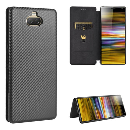 Carbon Fiber Texture Magnetic Horizontal Flip TPU + PC + PU Leather Case with Card Slot, For Sony Xperia 10 Plus, For Sony Xperia 10, For Sony Xperia XZ3
