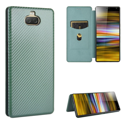 Carbon Fiber Texture Magnetic Horizontal Flip TPU + PC + PU Leather Case with Card Slot, For Sony Xperia 10 Plus, For Sony Xperia 10, For Sony Xperia XZ3
