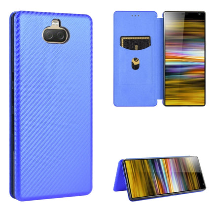 Carbon Fiber Texture Magnetic Horizontal Flip TPU + PC + PU Leather Case with Card Slot, For Sony Xperia 10 Plus, For Sony Xperia 10, For Sony Xperia XZ3