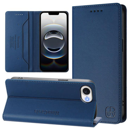 RC01 Dual-Folded Magnetic Suction RFID Leather Phone Case, For iPhone 17e / 16e, For iPhone 17 Pro Max, For iPhone 17 Pro