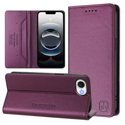 RC01 Dual-Folded Magnetic Suction RFID Leather Phone Case, For iPhone 17e / 16e, For iPhone 17 Pro Max, For iPhone 17 Pro