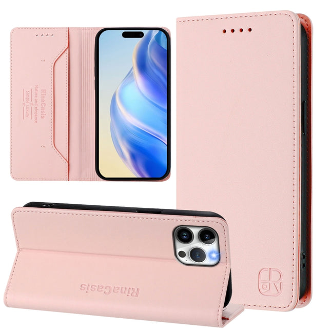 RC01 Dual-Folded Magnetic Suction RFID Leather Phone Case, For iPhone 12 / 12 Pro, For iPhone 12 Pro Max, For iPhone 12 mini