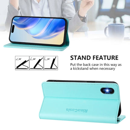RC01 Dual-Folded Magnetic Suction RFID Leather Phone Case, For iPhone X / XS, For iPhone XR, For iPhone XS Max