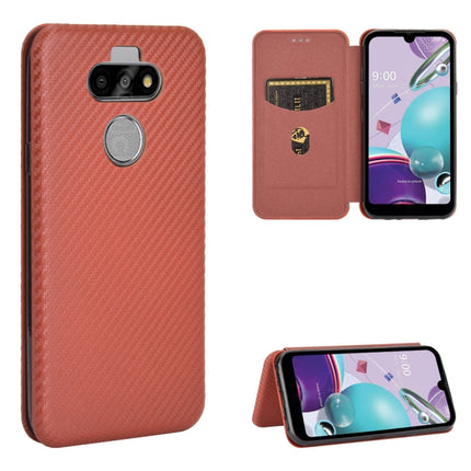 Carbon Fiber Texture Magnetic Horizontal Flip TPU + PC + PU Leather Case with Card Slot, For HTC Desire 20 Pro, For LG Harmony 4, For LG K31, For LG K40S