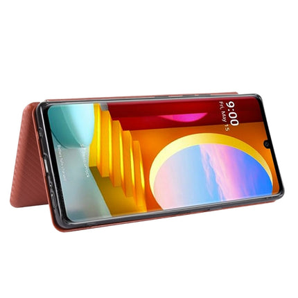 Carbon Fiber Texture Magnetic Horizontal Flip TPU + PC + PU Leather Case with Card Slot, For LG Velvet, For LG Q70, For LG Style 3 L-41, For LG Stylo 6
