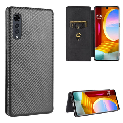 Carbon Fiber Texture Magnetic Horizontal Flip TPU + PC + PU Leather Case with Card Slot, For LG Velvet, For LG Q70, For LG Style 3 L-41, For LG Stylo 6
