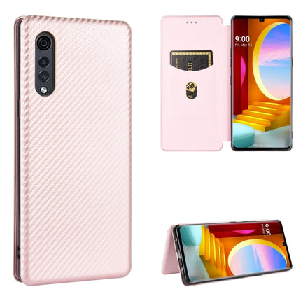 Carbon Fiber Texture Magnetic Horizontal Flip TPU + PC + PU Leather Case with Card Slot, For LG Velvet, For LG Q70, For LG Style 3 L-41, For LG Stylo 6