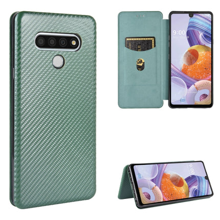 Carbon Fiber Texture Magnetic Horizontal Flip TPU + PC + PU Leather Case with Card Slot, For LG Velvet, For LG Q70, For LG Style 3 L-41, For LG Stylo 6