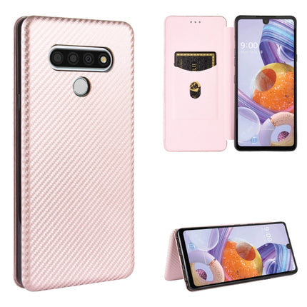 Carbon Fiber Texture Magnetic Horizontal Flip TPU + PC + PU Leather Case with Card Slot, For LG Velvet, For LG Q70, For LG Style 3 L-41, For LG Stylo 6