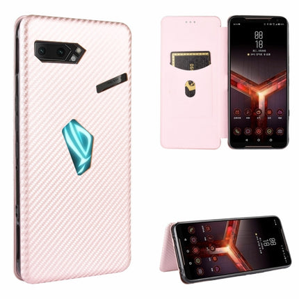 Carbon Fiber Texture Magnetic Horizontal Flip TPU + PC + PU Leather Case with Card Slot, For LG V60 ThinQ 5G, For BlackBerry KEY2, For BlackBerry Keyone, For Asus ROG Phone 3 ZS661KS, For Asus ROG Phone II