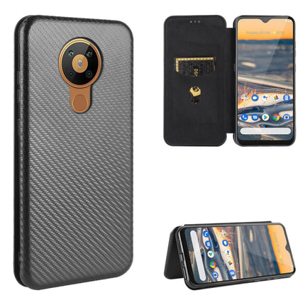 Carbon Fiber Texture Magnetic Horizontal Flip TPU + PC + PU Leather Case with Card Slot, For Nokia 5.3, For Nokia C1, For Nokia C2, For Nokia 1.3