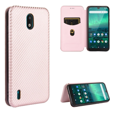 Carbon Fiber Texture Magnetic Horizontal Flip TPU + PC + PU Leather Case with Card Slot, For Nokia 5.3, For Nokia C1, For Nokia C2, For Nokia 1.3