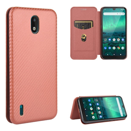 Carbon Fiber Texture Magnetic Horizontal Flip TPU + PC + PU Leather Case with Card Slot, For Nokia 5.3, For Nokia C1, For Nokia C2, For Nokia 1.3