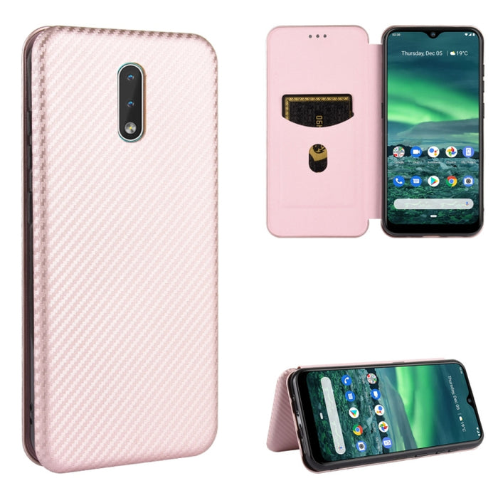 Carbon Fiber Texture Magnetic Horizontal Flip TPU + PC + PU Leather Case with Card Slot, For Nokia 2.3, For Nokia 7.2 & 6.2, For TCL 10 Pro, For TCL 10 Lite