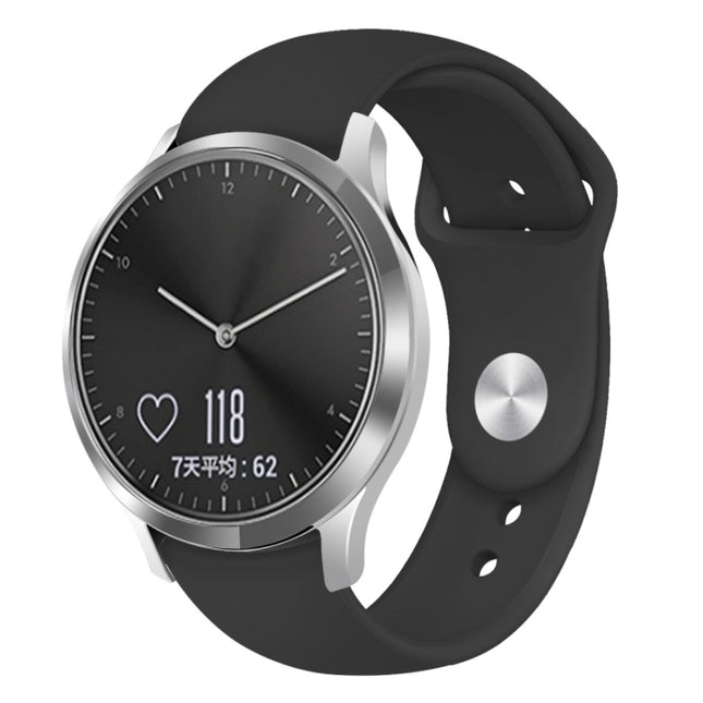 Solid Color Reverse Buckle Silicone Strap, Size: Small Code, For Garmin Vivoactive 3 / Vivomove HR