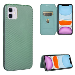 Carbon Fiber Texture Magnetic Horizontal Flip TPU + PC + PU Leather Case with Card Slot, For iPhone 12 / 12 Pro, For iPhone 12 Pro Max, For iPhone 7 / 8 / SE 2020 / SE 2022, For iPhone 7 Plus / 8 Plus, For iPhone XR, For iPhone XS Max