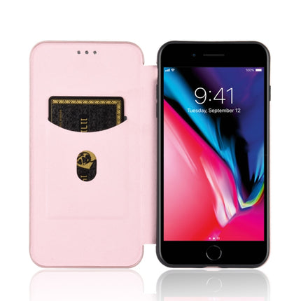 Magnetische Horizontal-Flip-Hülle aus TPU + PC + PU-Leder mit Kohlefaserstruktur und Kartensteckplatz für das iPhone X / XS