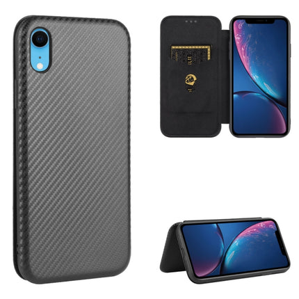 Magnetische Horizontal-Flip-Hülle aus TPU + PC + PU-Leder mit Kohlefaserstruktur und Kartensteckplatz für das iPhone X / XS