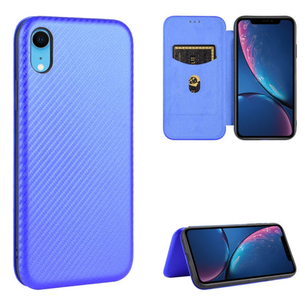 Magnetische Horizontal-Flip-Hülle aus TPU + PC + PU-Leder mit Kohlefaserstruktur und Kartensteckplatz für das iPhone X / XS