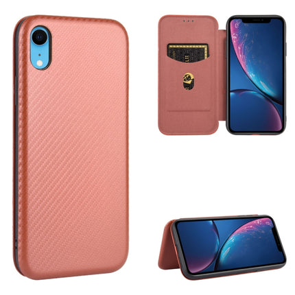 Magnetische Horizontal-Flip-Hülle aus TPU + PC + PU-Leder mit Kohlefaserstruktur und Kartensteckplatz für das iPhone X / XS
