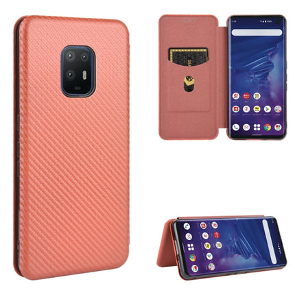 Carbon Fiber Texture Magnetic Horizontal Flip TPU + PC + PU Leather Case with Card Slot, For Fujitsu Arrows 5G (F-51A), For Fujitsu Arrows Be4 (F-41A), For Fujitsu Arrows RX (Arrows M05), For Fujitsu Arrows U / 801FJ / Arrows J