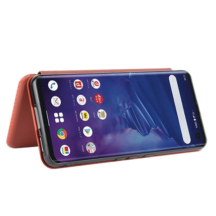 Carbon Fiber Texture Magnetic Horizontal Flip TPU + PC + PU Leather Case with Card Slot, For Fujitsu Arrows 5G (F-51A), For Fujitsu Arrows Be4 (F-41A), For Fujitsu Arrows RX (Arrows M05), For Fujitsu Arrows U / 801FJ / Arrows J