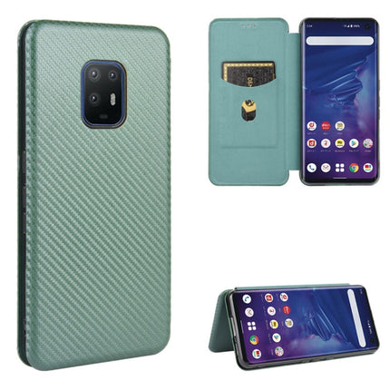Carbon Fiber Texture Magnetic Horizontal Flip TPU + PC + PU Leather Case with Card Slot, For Fujitsu Arrows 5G (F-51A), For Fujitsu Arrows Be4 (F-41A), For Fujitsu Arrows RX (Arrows M05), For Fujitsu Arrows U / 801FJ / Arrows J