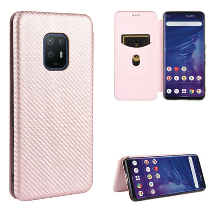 Carbon Fiber Texture Magnetic Horizontal Flip TPU + PC + PU Leather Case with Card Slot, For Fujitsu Arrows 5G (F-51A), For Fujitsu Arrows Be4 (F-41A), For Fujitsu Arrows RX (Arrows M05), For Fujitsu Arrows U / 801FJ / Arrows J