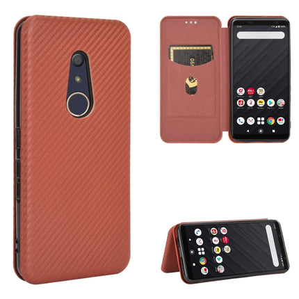 Carbon Fiber Texture Magnetic Horizontal Flip TPU + PC + PU Leather Case with Card Slot, For Fujitsu Arrows 5G (F-51A), For Fujitsu Arrows Be4 (F-41A), For Fujitsu Arrows RX (Arrows M05), For Fujitsu Arrows U / 801FJ / Arrows J