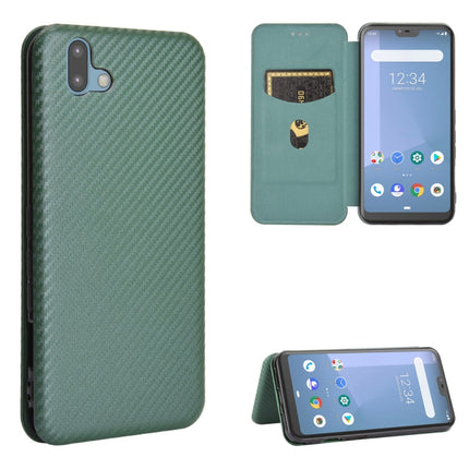 Carbon Fiber Texture Magnetic Horizontal Flip TPU + PC + PU Leather Case with Card Slot, For Fujitsu Arrows 5G (F-51A), For Fujitsu Arrows Be4 (F-41A), For Fujitsu Arrows RX (Arrows M05), For Fujitsu Arrows U / 801FJ / Arrows J