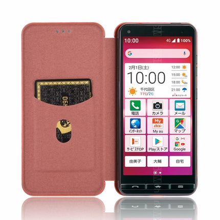 Carbon Fiber Texture Magnetic Horizontal Flip TPU + PC + PU Leather Case with Card Slot, For Kyocera Basio 4 KYV47, For Kyocera DIGNO BX, For Kyocera Katan Sumaho 2 (A001KC), For Rakuten mini
