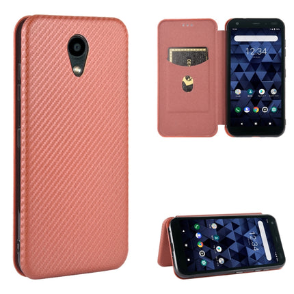 Carbon Fiber Texture Magnetic Horizontal Flip TPU + PC + PU Leather Case with Card Slot, For Kyocera Basio 4 KYV47, For Kyocera DIGNO BX, For Kyocera Katan Sumaho 2 (A001KC), For Rakuten mini