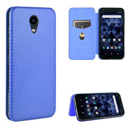 Carbon Fiber Texture Magnetic Horizontal Flip TPU + PC + PU Leather Case with Card Slot, For Kyocera Basio 4 KYV47, For Kyocera DIGNO BX, For Kyocera Katan Sumaho 2 (A001KC), For Rakuten mini