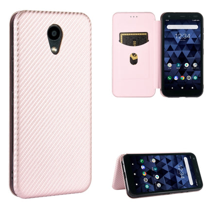 Carbon Fiber Texture Magnetic Horizontal Flip TPU + PC + PU Leather Case with Card Slot, For Kyocera Basio 4 KYV47, For Kyocera DIGNO BX, For Kyocera Katan Sumaho 2 (A001KC), For Rakuten mini
