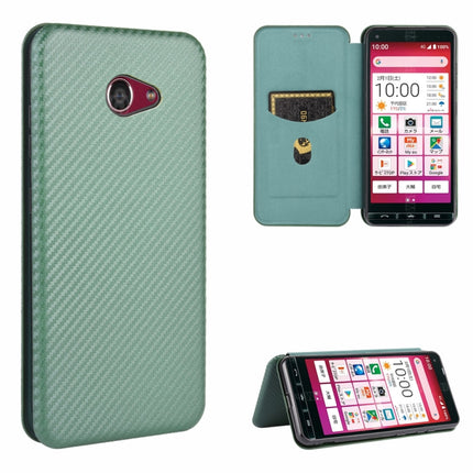 Carbon Fiber Texture Magnetic Horizontal Flip TPU + PC + PU Leather Case with Card Slot, For Kyocera Basio 4 KYV47, For Kyocera DIGNO BX, For Kyocera Katan Sumaho 2 (A001KC), For Rakuten mini