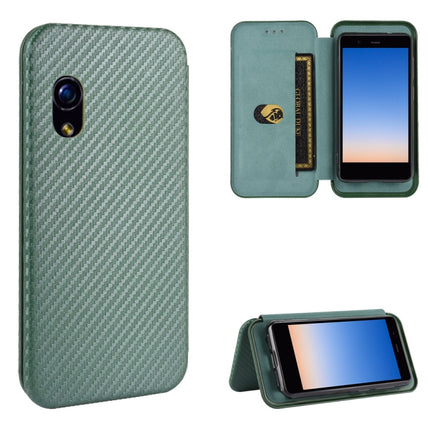 Carbon Fiber Texture Magnetic Horizontal Flip TPU + PC + PU Leather Case with Card Slot, For Kyocera Basio 4 KYV47, For Kyocera DIGNO BX, For Kyocera Katan Sumaho 2 (A001KC), For Rakuten mini