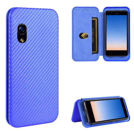 Carbon Fiber Texture Magnetic Horizontal Flip TPU + PC + PU Leather Case with Card Slot, For Kyocera Basio 4 KYV47, For Kyocera DIGNO BX, For Kyocera Katan Sumaho 2 (A001KC), For Rakuten mini