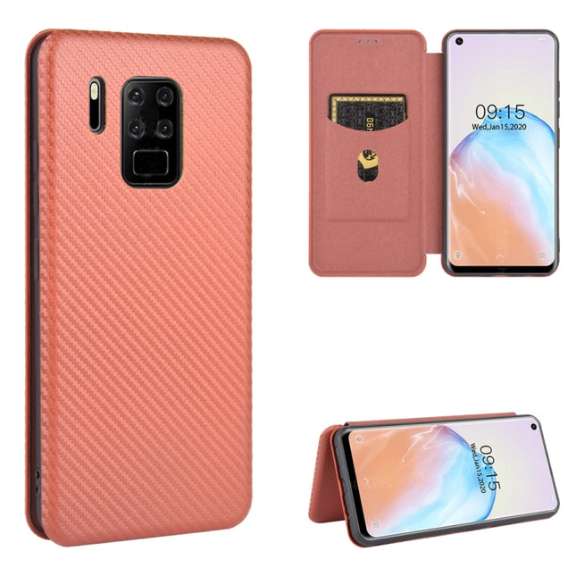 Carbon Fiber Texture Magnetic Horizontal Flip TPU + PC + PU Leather Case with Card Slot, For Oukitel C18 Pro, For Oukitel C17 / C17 Pro, For Sharp Aquos R5G, For Sharp Aquos Sense3 Plus SH-RM11
