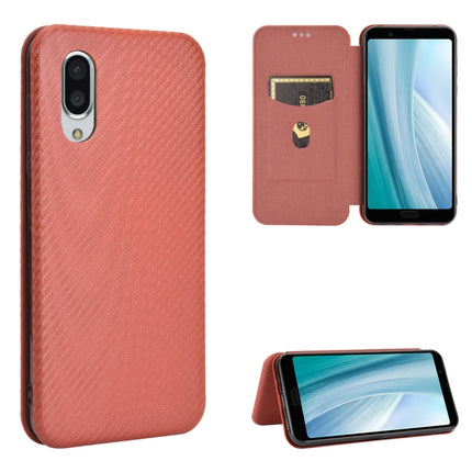 Carbon Fiber Texture Magnetic Horizontal Flip TPU + PC + PU Leather Case with Card Slot, For Oukitel C18 Pro, For Oukitel C17 / C17 Pro, For Sharp Aquos R5G, For Sharp Aquos Sense3 Plus SH-RM11