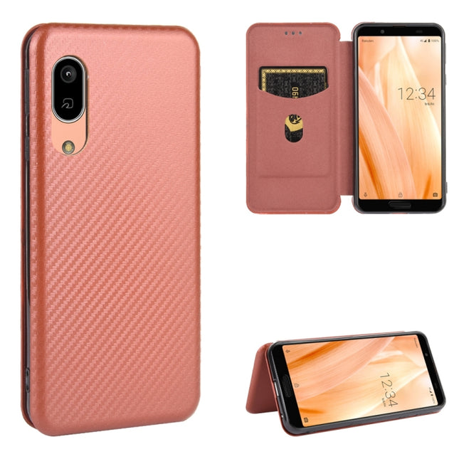 Carbon Fiber Texture Magnetic Horizontal Flip TPU + PC + PU Leather Case with Card Slot, For Sharp Aquos Sense 3 Lite, For UMIDIGI A3S, For UMIDIGI A3X, For UMIDIGI A7 Pro